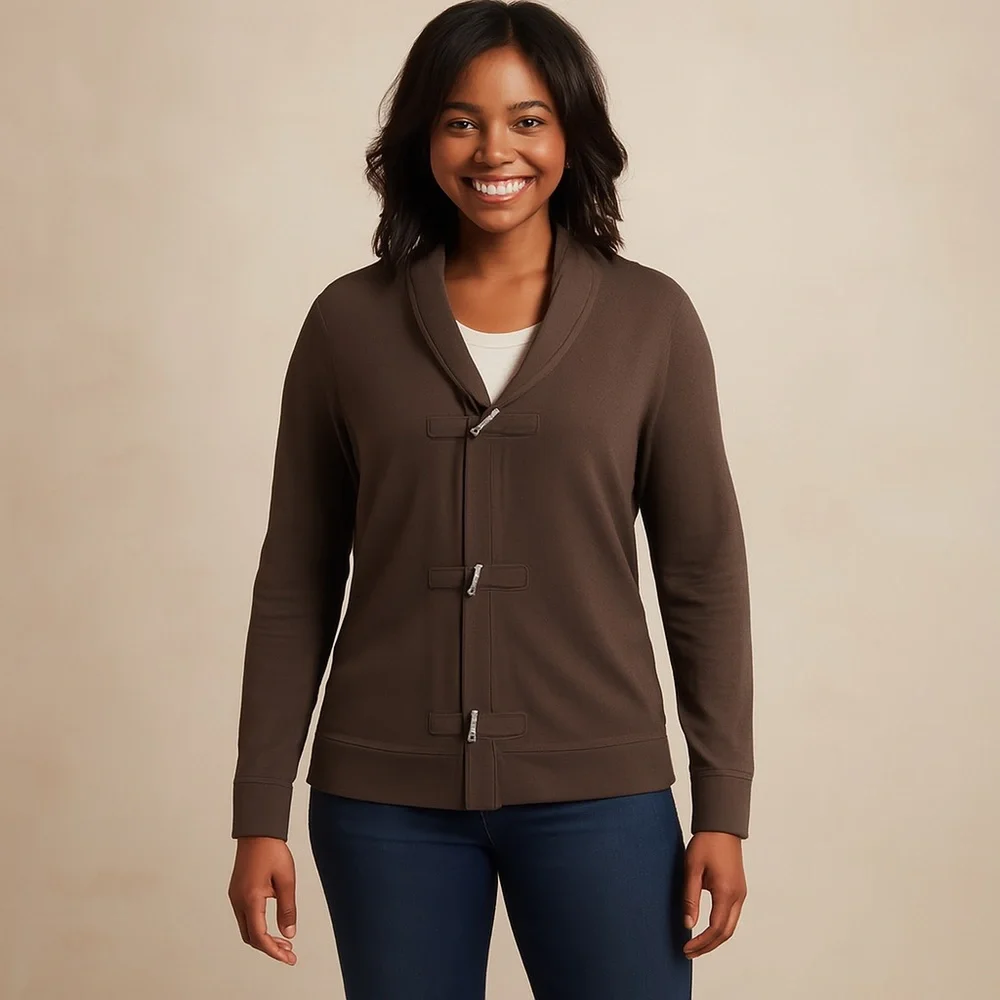 Banana Republic Shawl Collar Brown Toggle Cardigan Size XXL